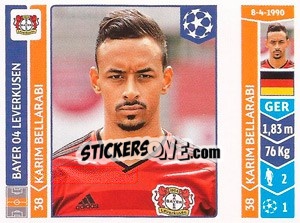 Sticker Karim Bellarabi - UEFA Champions League 2014-2015 n. 232 - Panini