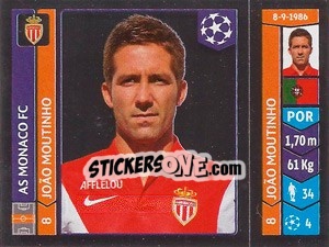 Sticker João Moutinho - UEFA Champions League 2014-2015 n. 240 - Panini