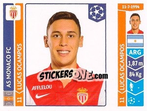 Cromo Lucas Ocampos - UEFA Champions League 2014-2015 n. 243 - Panini