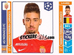 Sticker Yannick Ferreira Carrasco - UEFA Champions League 2014-2015 - Panini