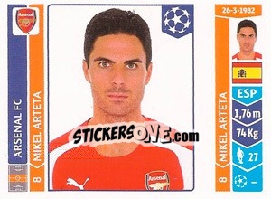 Sticker Mikel Arteta - UEFA Champions League 2014-2015 n. 259 - Panini