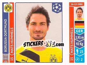 Sticker Mats Hummels - UEFA Champions League 2014-2015 - Panini