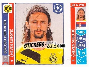 Sticker Neven Subotic - UEFA Champions League 2014-2015 n. 274 - Panini