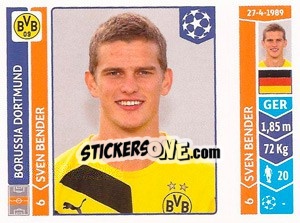 Sticker Sven Bender - UEFA Champions League 2014-2015 n. 276 - Panini
