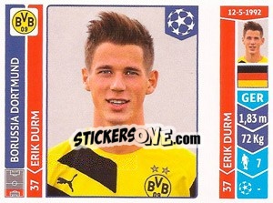 Sticker Erik Durm - UEFA Champions League 2014-2015 n. 282 - Panini