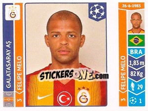 Cromo Felipe Melo - UEFA Champions League 2014-2015 - Panini