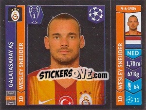 Sticker Wesley Sneijder - UEFA Champions League 2014-2015 n. 297 - Panini