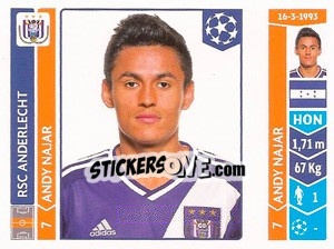Sticker Andy Najar - UEFA Champions League 2014-2015 n. 312 - Panini