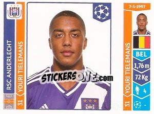 Sticker Youri Tielemans - UEFA Champions League 2014-2015 n. 314 - Panini