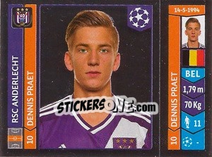 Sticker Dennis Praet - UEFA Champions League 2014-2015 n. 315 - Panini