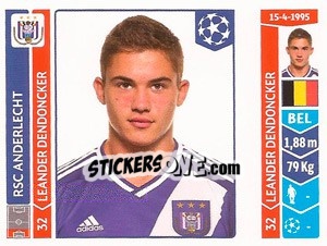 Sticker Leander Dendoncker - UEFA Champions League 2014-2015 n. 320 - Panini