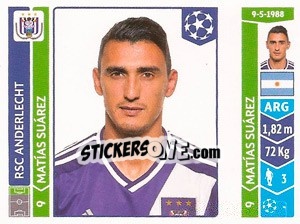 Sticker Matías Suárez - UEFA Champions League 2014-2015 n. 324 - Panini