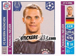 Sticker Manuel Neuer - UEFA Champions League 2014-2015 n. 345 - Panini