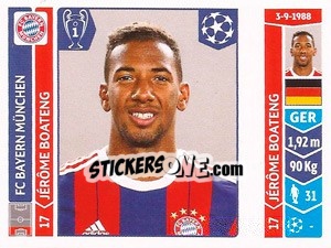 Sticker Jérôme Boateng - UEFA Champions League 2014-2015 n. 347 - Panini