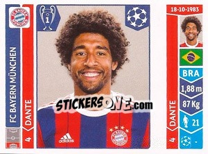 Sticker Dante - UEFA Champions League 2014-2015 n. 348 - Panini