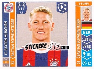 Sticker Bastian Schweinsteiger - UEFA Champions League 2014-2015 n. 351 - Panini