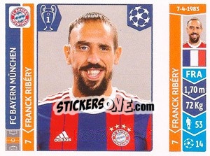 Sticker Franck Ribéry - UEFA Champions League 2014-2015 n. 354 - Panini