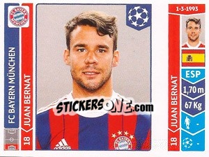 Cromo Juan Bernat - UEFA Champions League 2014-2015 - Panini