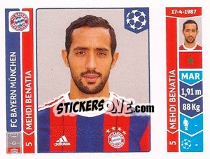 Sticker Medhi Benatia - UEFA Champions League 2014-2015 n. 358 - Panini