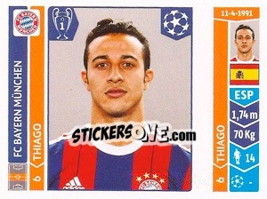 Sticker Thiago Alcántara - UEFA Champions League 2014-2015 - Panini