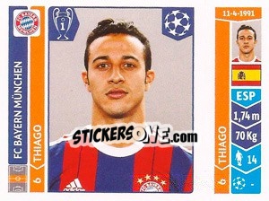 Sticker Thiago Alcántara - UEFA Champions League 2014-2015 n. 360 - Panini