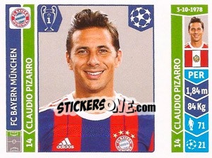 Sticker Claudio Pizarro - UEFA Champions League 2014-2015 n. 362 - Panini