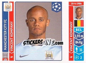 Sticker Vincent Kompany - UEFA Champions League 2014-2015 - Panini