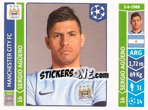 Sticker Sergio Agüero - UEFA Champions League 2014-2015 - Panini