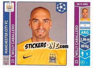 Sticker Willy Caballero - UEFA Champions League 2014-2015 n. 374 - Panini