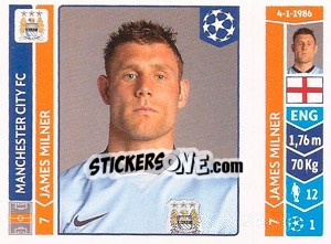 Cromo James Milner - UEFA Champions League 2014-2015 - Panini