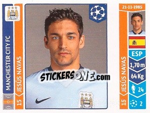 Sticker Jesús Navas - UEFA Champions League 2014-2015 n. 379 - Panini