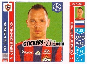 Sticker Sergei Ignashevich - UEFA Champions League 2014-2015 n. 384 - Panini