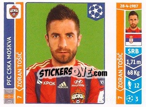 Sticker Zoran Tošic - UEFA Champions League 2014-2015 n. 388 - Panini