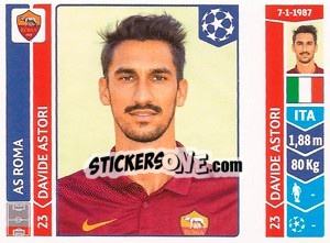 Cromo Davide Astori - UEFA Champions League 2014-2015 n. 410 - Panini