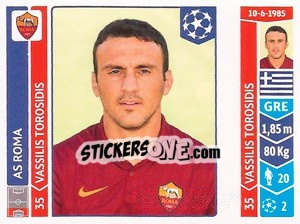 Sticker Vasilis Torosidis - UEFA Champions League 2014-2015 n. 412 - Panini