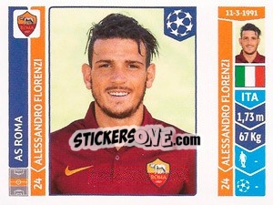 Sticker Alessandro Florenzi - UEFA Champions League 2014-2015 n. 415 - Panini