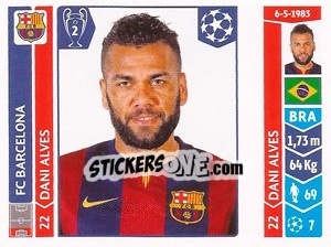 Sticker Dani Alves - UEFA Champions League 2014-2015 n. 418 - Panini