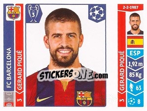 Sticker Gerard Piqué - UEFA Champions League 2014-2015 n. 419 - Panini