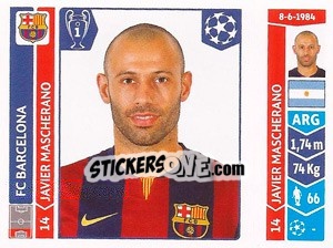 Sticker Javier Mascherano - UEFA Champions League 2014-2015 n. 420 - Panini