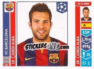 Sticker Jordi Alba - UEFA Champions League 2014-2015 n. 421 - Panini
