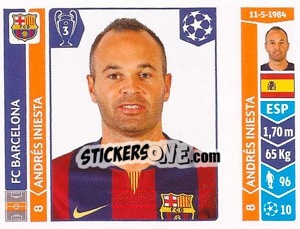 Sticker Andrés Iniesta - UEFA Champions League 2014-2015 n. 424 - Panini