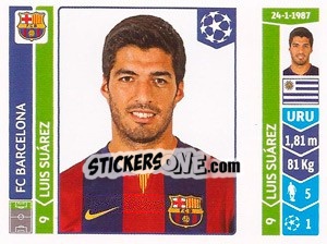 Sticker Luis Suárez - UEFA Champions League 2014-2015 n. 425 - Panini