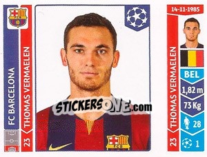 Sticker Thomas Vermaelen - UEFA Champions League 2014-2015 n. 430 - Panini