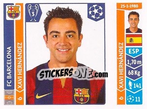 Sticker Xavi Hernández - UEFA Champions League 2014-2015 n. 432 - Panini