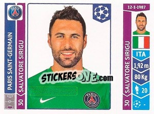 Sticker Salvatore Sirigu - UEFA Champions League 2014-2015 n. 435 - Panini