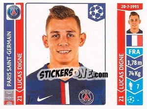 Sticker Lucas Digne - UEFA Champions League 2014-2015 n. 439 - Panini