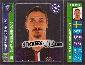 Sticker Zlatan Ibrahimovic - UEFA Champions League 2014-2015 n. 444 - Panini