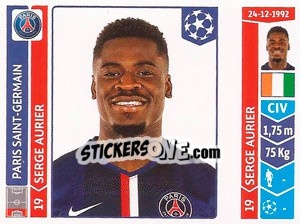 Sticker Serge Aurier - UEFA Champions League 2014-2015 n. 447 - Panini