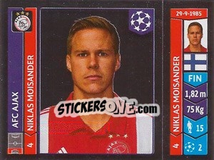 Sticker Niklas Moisander - UEFA Champions League 2014-2015 n. 456 - Panini