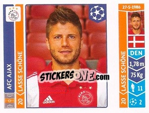 Sticker Lasse Schöne - UEFA Champions League 2014-2015 - Panini